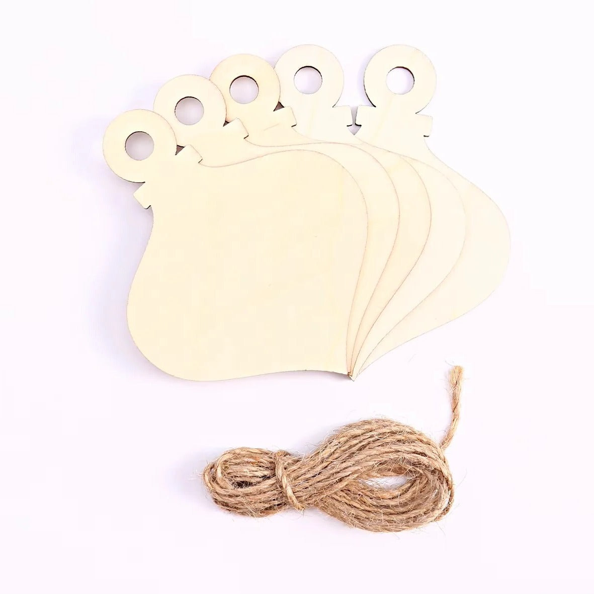 Unbearbeitete Holzornamente für kreative DIY-Projekte, 10er Set