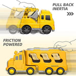 Bau-Lkw Spielset mit Anhänger und Rampe, 5 Teile
