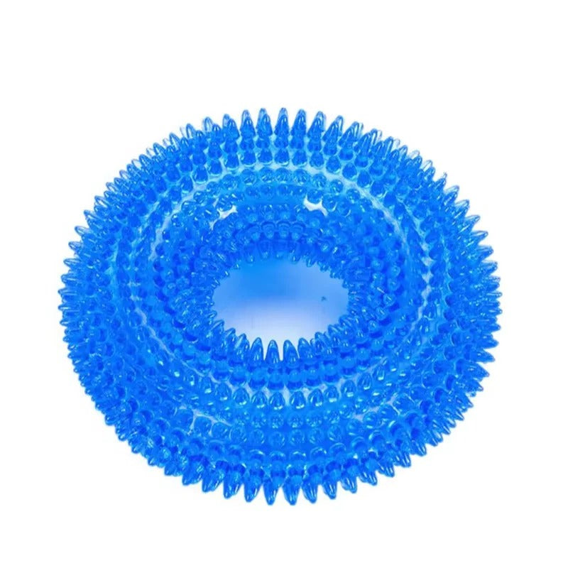 Rubber Ring Dog Toy with Integrated Squeaker