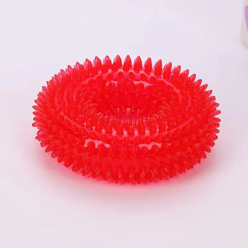 Rubber Ring Dog Toy with Integrated Squeaker