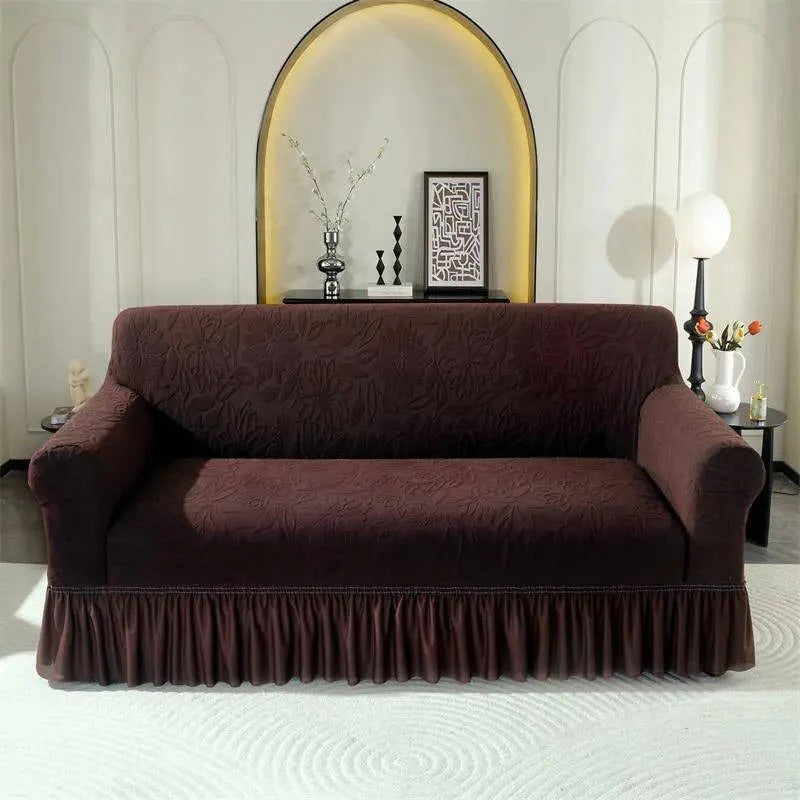 Sofa cover with sunflower pattern and elastic seat