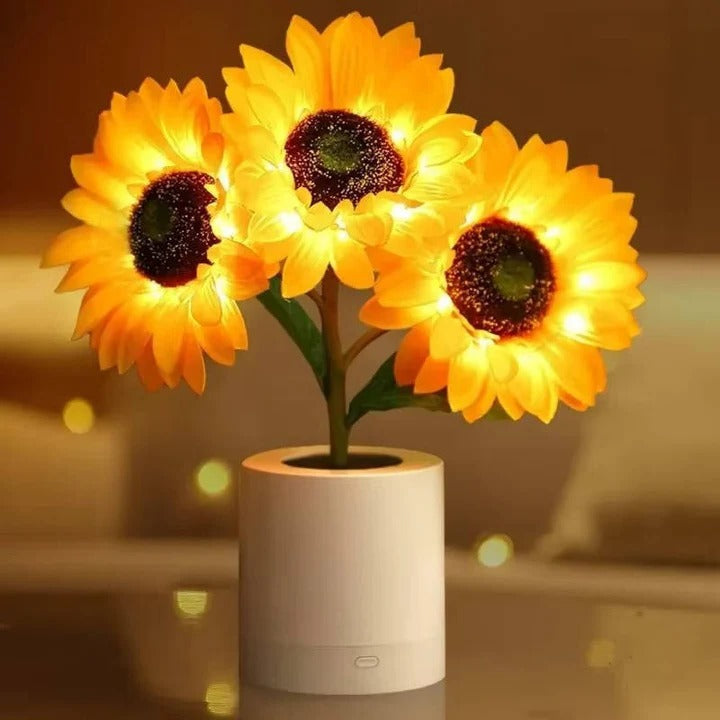 USB Rechargeable LED Sunflower Lamp with Flexible Adjustable Stem