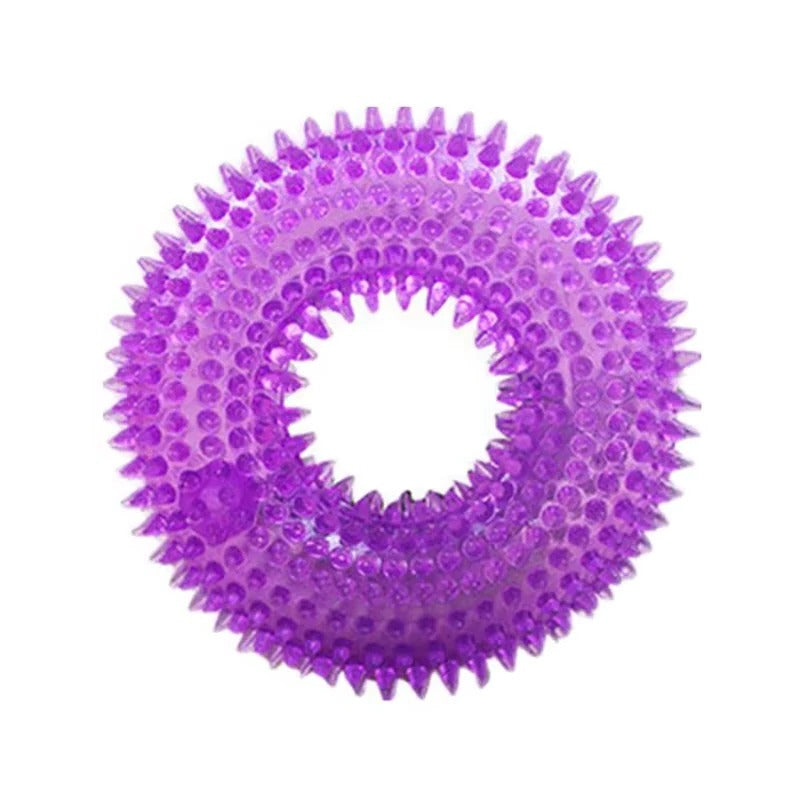 Rubber Ring Dog Toy with Integrated Squeaker