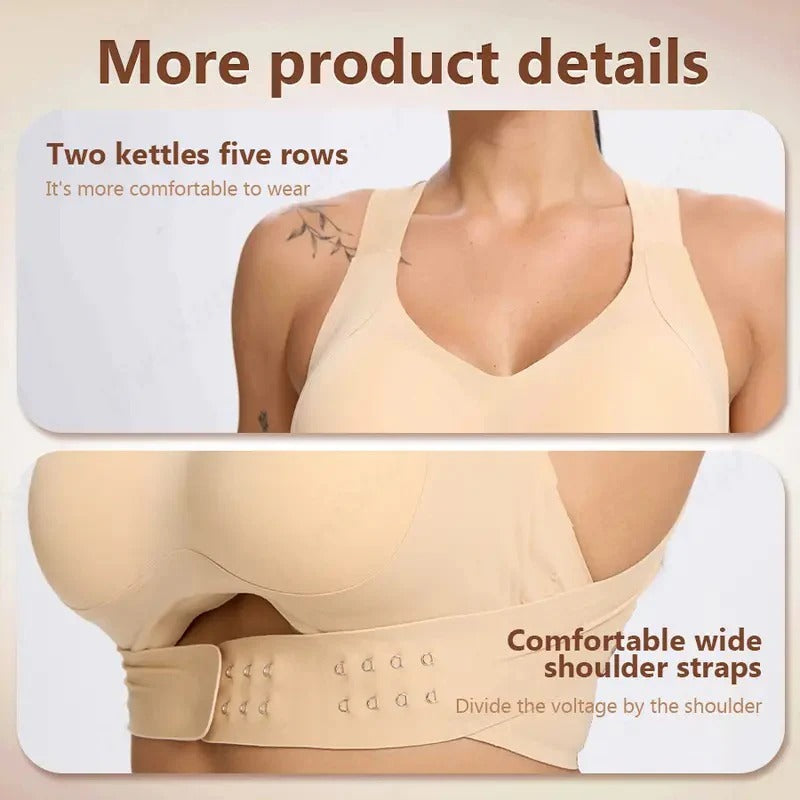 Versatile sports bra with posture correction and breathable design