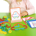 Creative Wooden Building Set with Activity Cards for Children