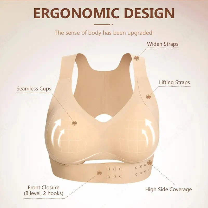Versatile sports bra with posture correction and breathable design