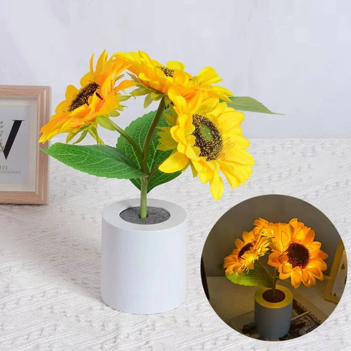 USB Rechargeable LED Sunflower Lamp with Flexible Adjustable Stem