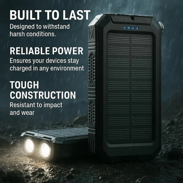 Wasserdichter Solar-Powerbank für Notfälle und Outdoor-Aktivitäten
