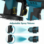 Cordless Paint Sprayer with 3 Interchangeable Nozzles and Versatile Spray Modes