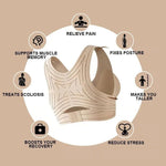 Versatile sports bra with posture correction and breathable design