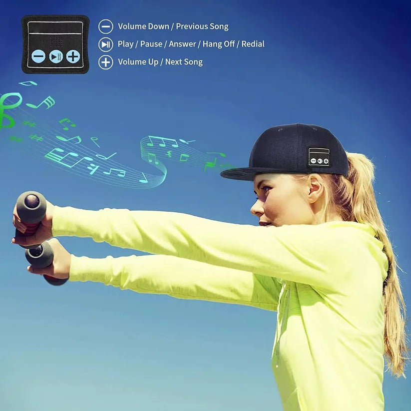 Wireless Hat with Speakers and Microphone for Undisturbed Listening
