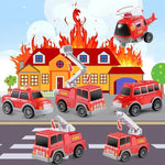 Emergency Vehicle Transport Set with Lights and 4 Mini Vehicles