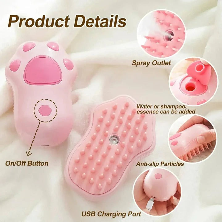 Pet Steamer Brush – 3-in-1 Solution for Dogs