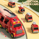 Emergency Vehicle Transport Set with Lights and 4 Mini Vehicles