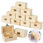 Pine wooden treasure chest with hinged lid and safety clasp for creative projects