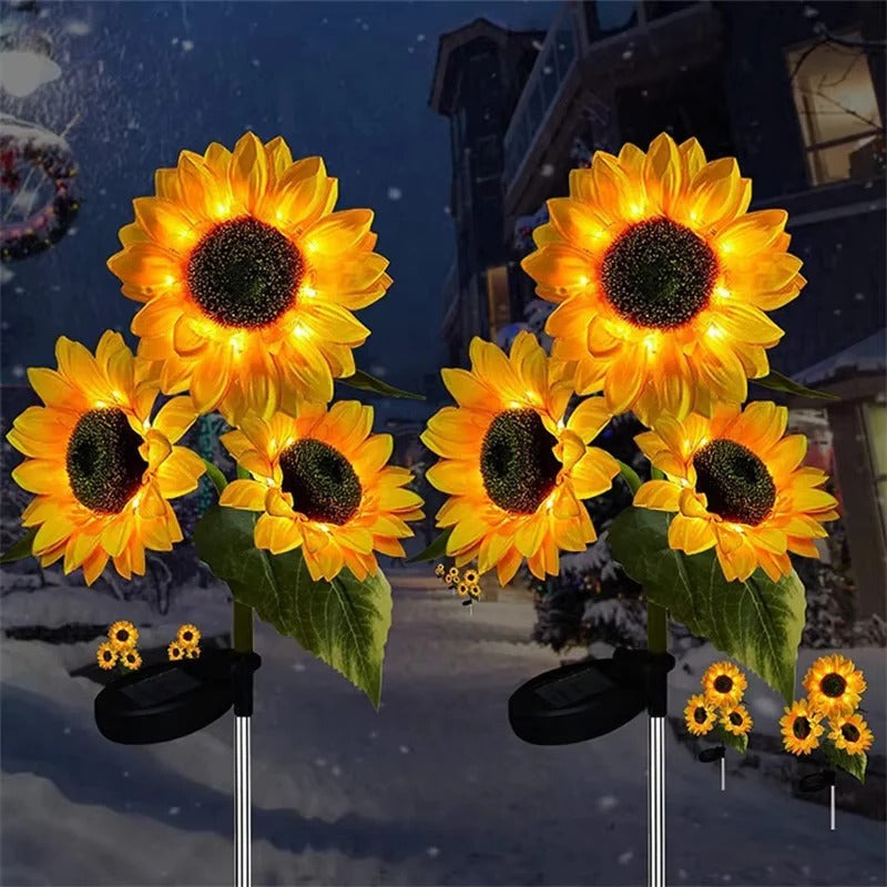 Sonnenblumen-Solarlichter für den Gartenweg