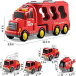 Emergency Vehicle Transport Set with Lights and 4 Mini Vehicles