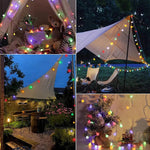 Solar-powered outdoor string lights