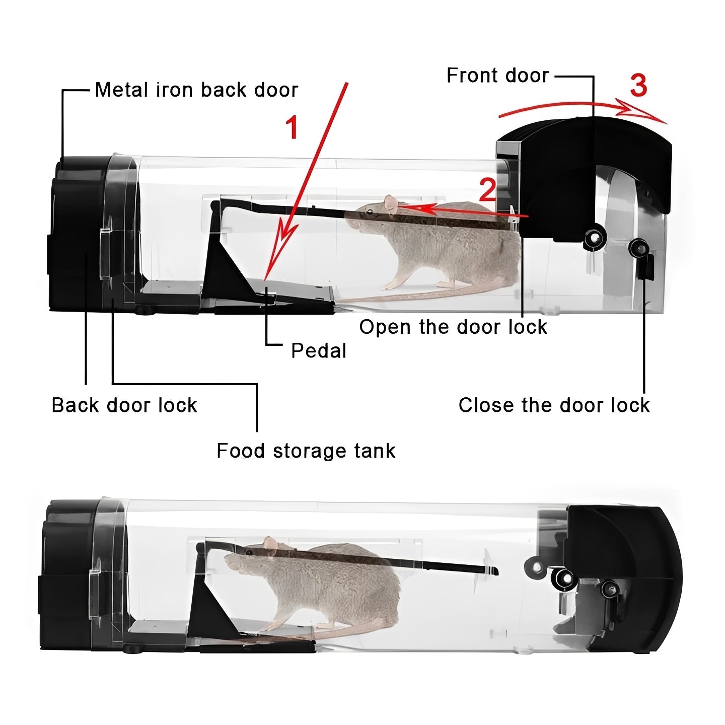 Reusable Self-Locking Mouse Trap
