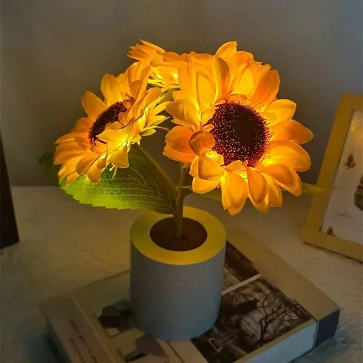 Verstellbare USB-Wiederaufladbare LED-Lampe im Sonnenblumenstil