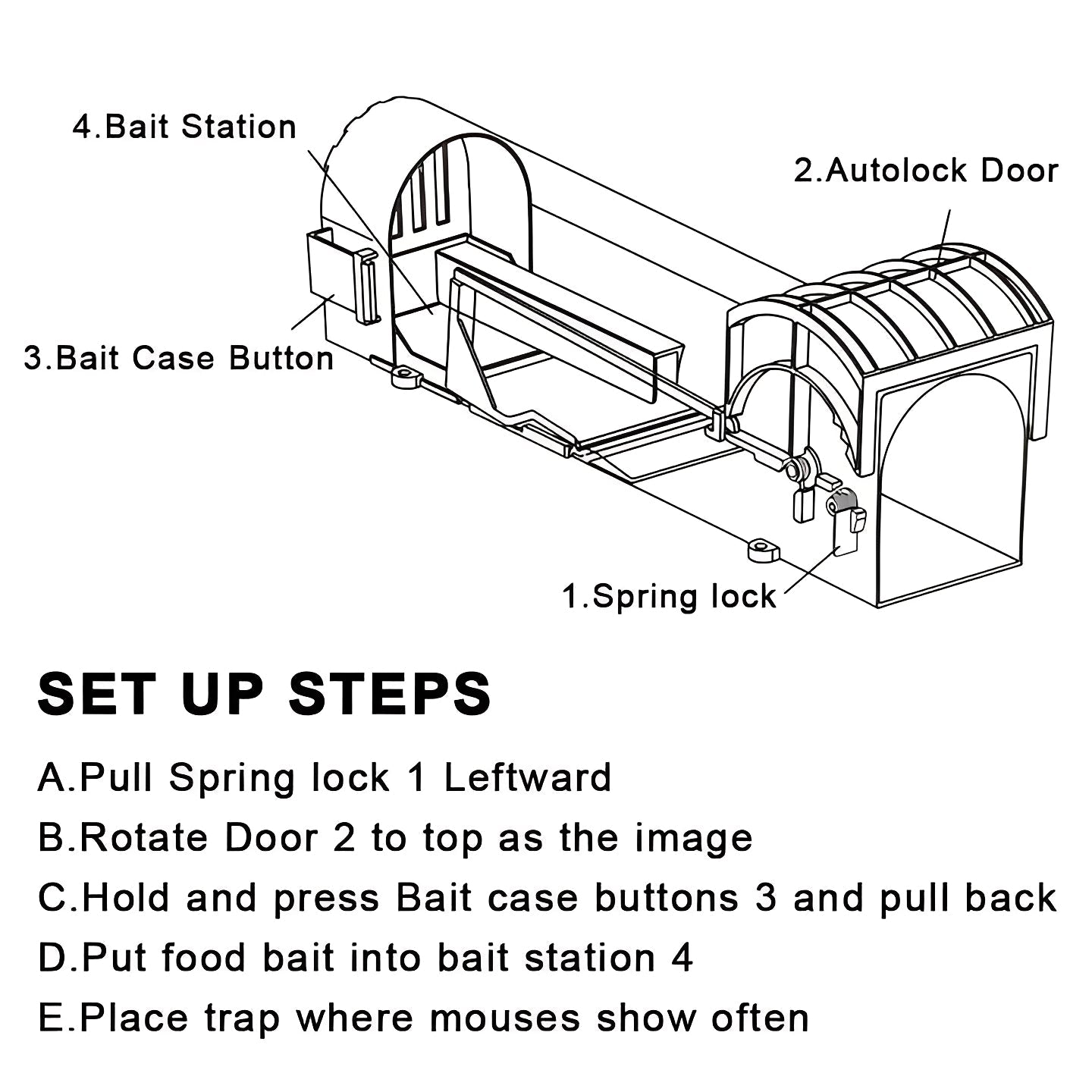 Reusable Self-Locking Mouse Trap