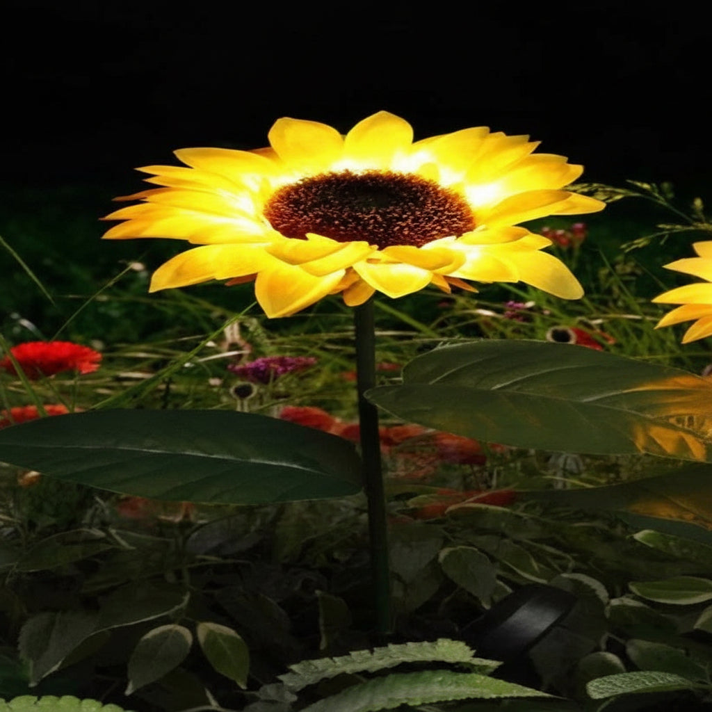 Sonnenblumen-Solarlichter für den Gartenweg