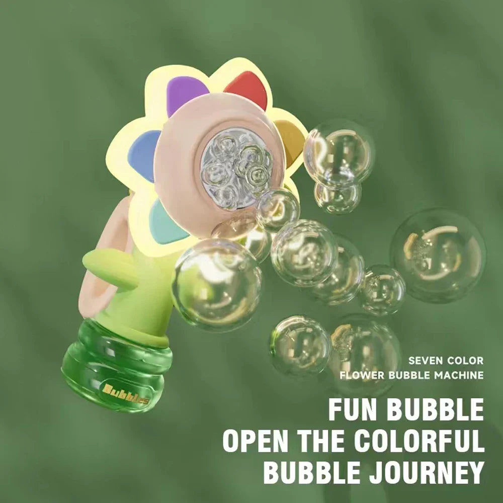 Flower Bubble Machine for Kids – Luminous Bubble Blower