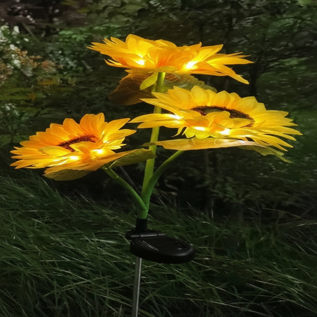 Solarbetriebene LED Blumenstecker für Gartenwege
