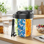Week by week: Pill organizer with wide openings and carrying strap