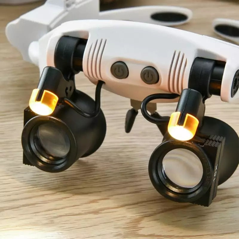 Präzisions-Magnifikator mit LED-Beleuchtung und verstellbarem Kopfband