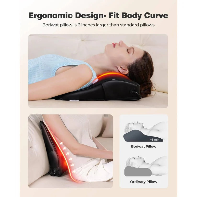 Heat and Shiatsu Massage Cushion for Neck and Back with 3 Intensities