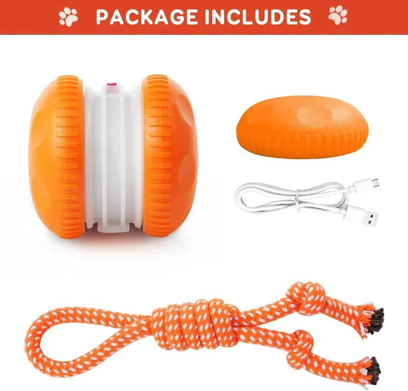 Interactive Dog Toys: Automatic Moving Ball with Rope, Set of 2