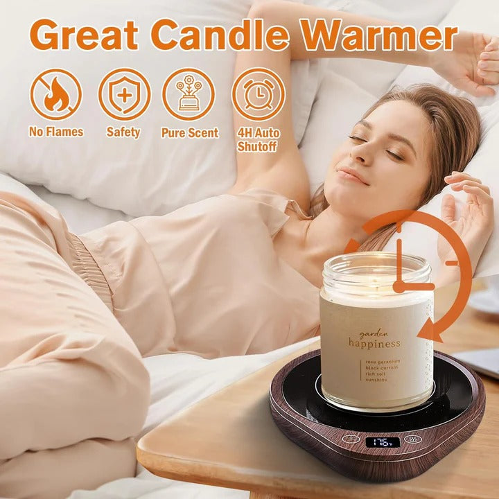 Coffee Mug Warmer Set with Ceramic Mug and Temperature Control