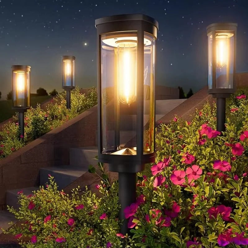 Solarbetriebene Gartenleuchten für Wege, 2er Set