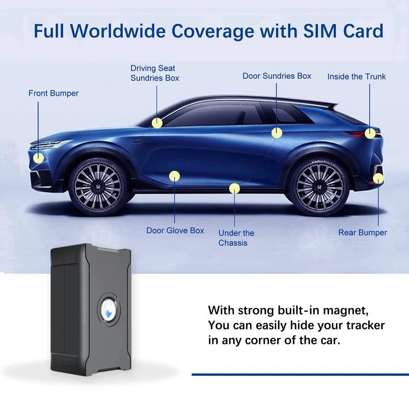 Kabelloser GPS-Fahrzeugtracker mit IoT-SIM und Geofencing