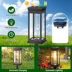 Solarbetriebene Gartenlichter für Gehwege, 2er Set