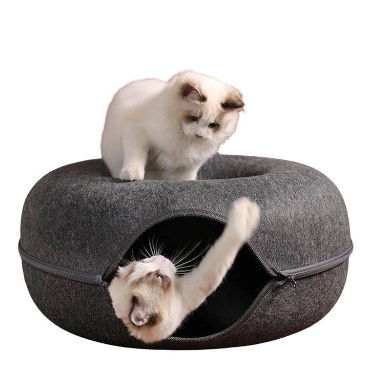Kuscheliger Rundtunnel für Katzen mit Weichem Kissen