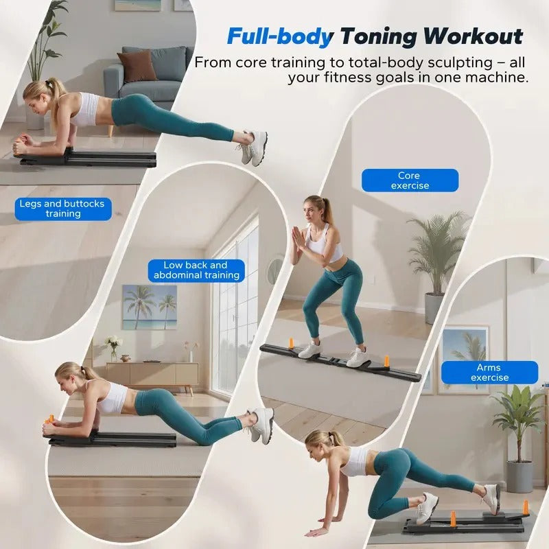 Versatile Abdominal Training Board with Resistance Bands and Knee Protection