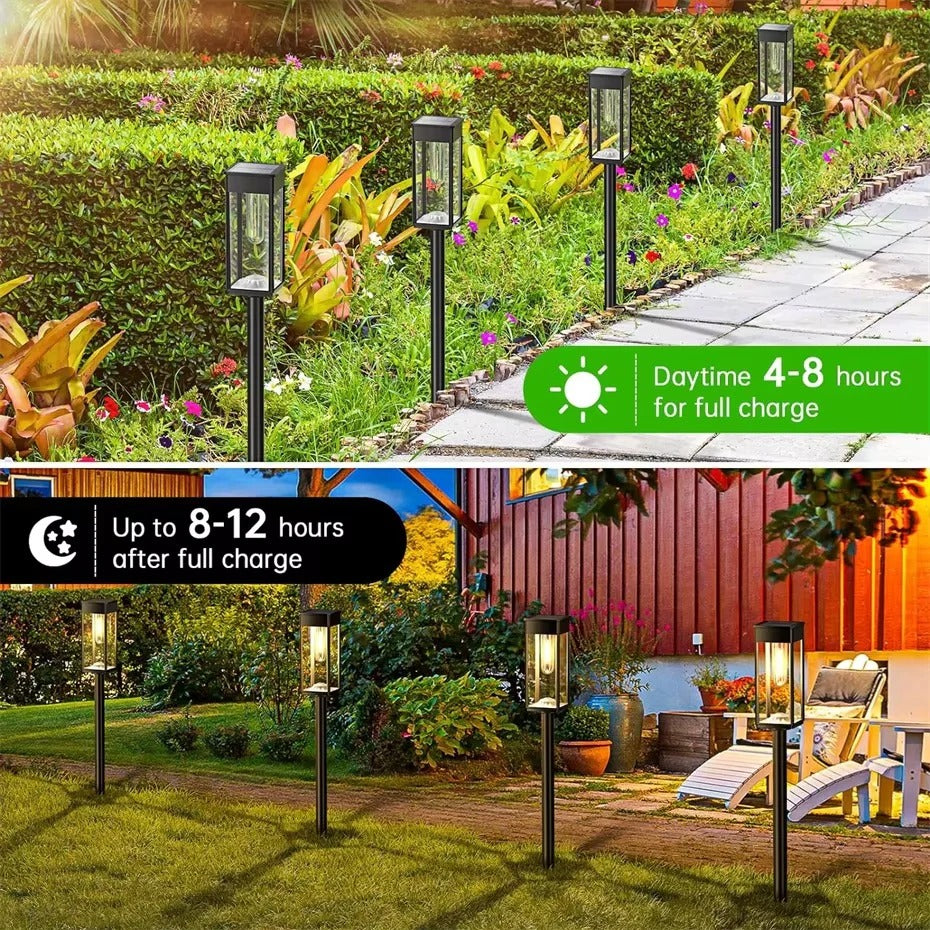 Solarbetriebene Gartenleuchten für Wege, 2er Set