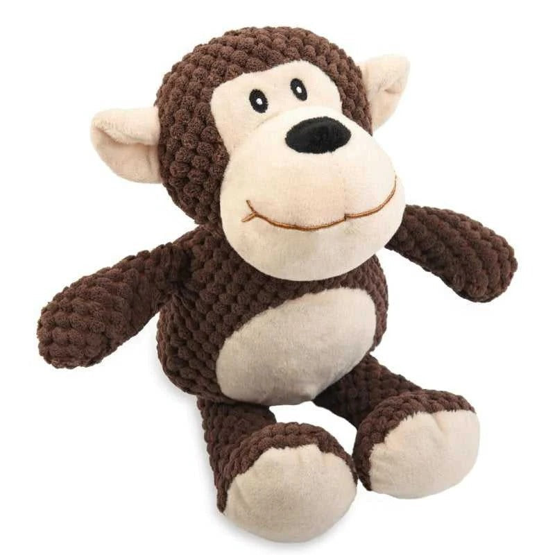 Robust Plush Dog Toy with Squeaker and Crinkle Effect
