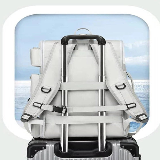 Travel backpack with laptop compartment and versatile design