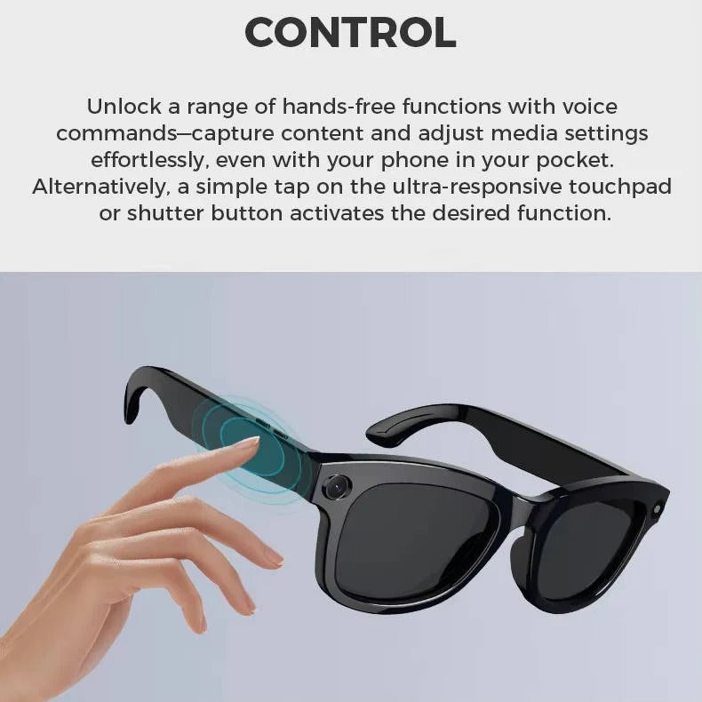 Intelligente Brille mit integrierter Kamera und Bluetooth Audio