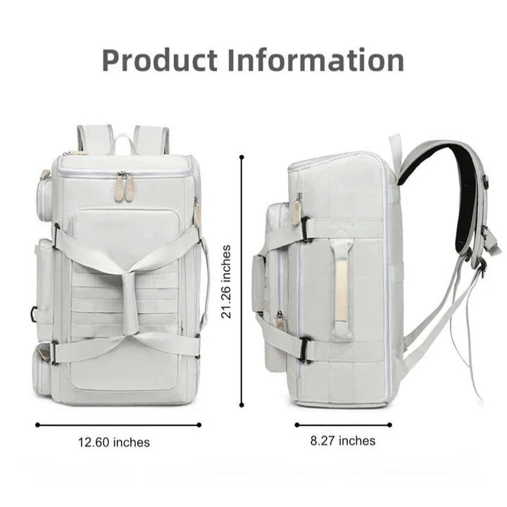 Travel backpack with laptop compartment and versatile design