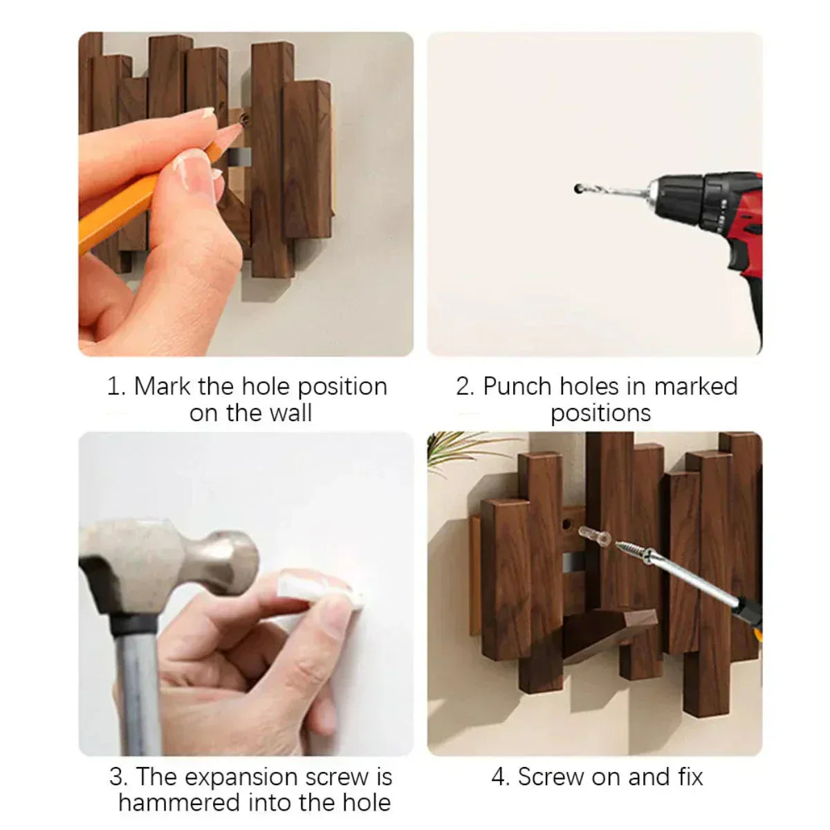Elegant wall hook made of high-quality wood