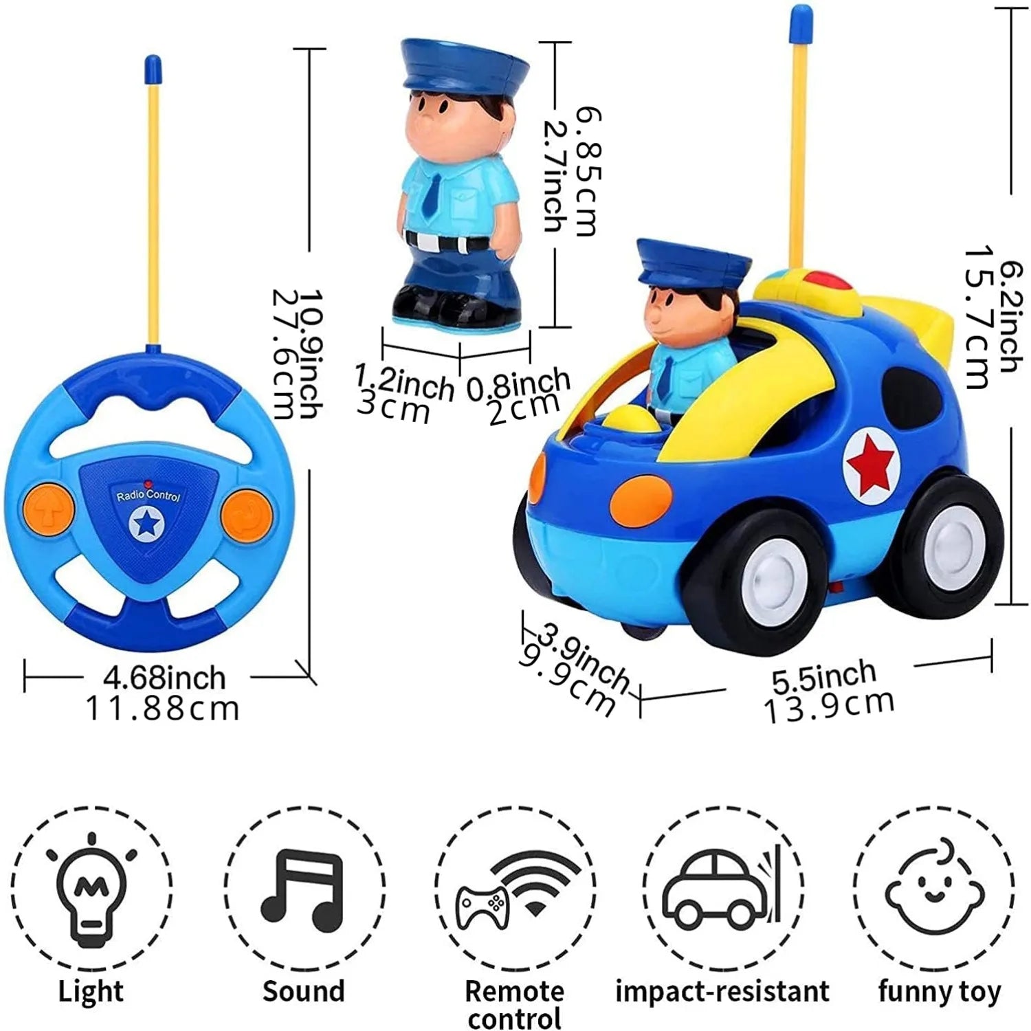 Remote-Controlled Police Toy Car – Fun for Kids