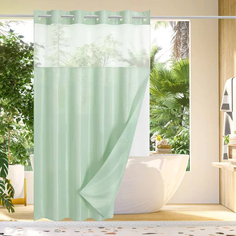 Moderne Duschvorhang mit integriertem Futter und lichtdurchlässigem Fenster