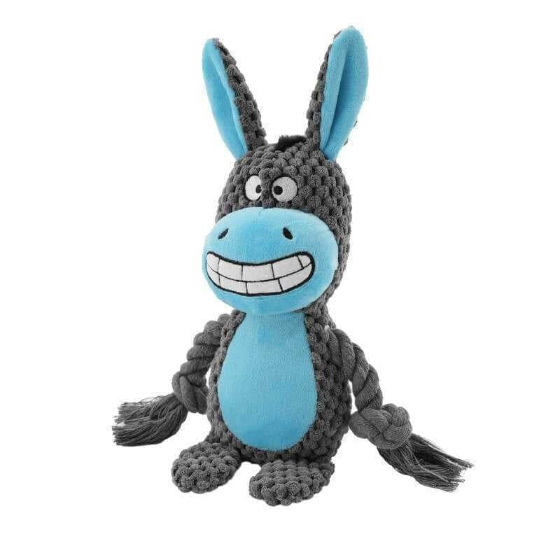 Robust Plush Dog Toy with Squeaker and Crinkle Effect