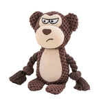 Robust Plush Dog Toy with Squeaker and Crinkle Effect