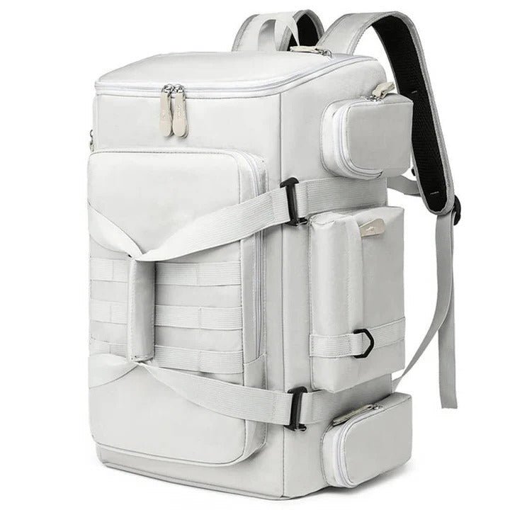 Travel backpack with laptop compartment and versatile design