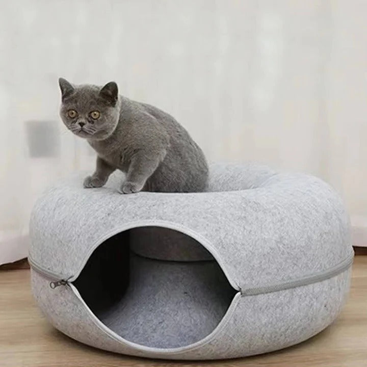 Kuscheliger Rundtunnel für Katzen mit Weichem Kissen